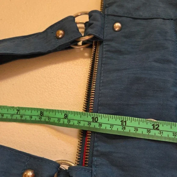 Baggallini Teal Nylon Shoulder Bag Tote Bag Purse - Picture 9 of 9